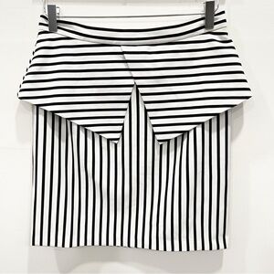 Sparkle & Fade Mini Tuxedo Pencil Skirt Black White Stripe Size 10